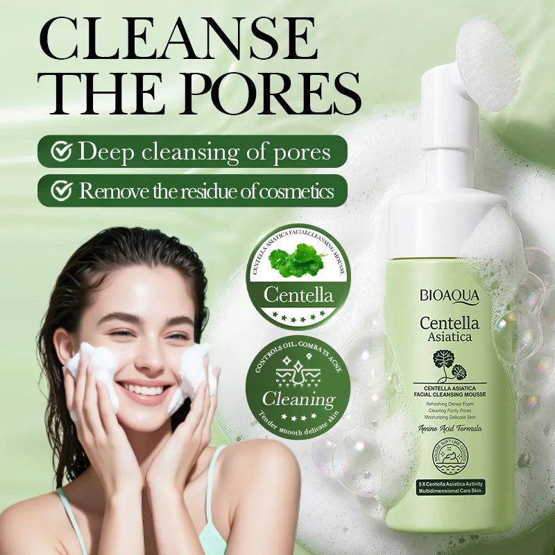 BIOAQUA Centella Asiatica Facial Cleansing Mousse with Brush