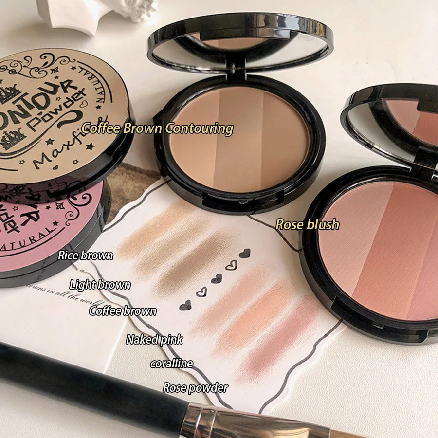 MAXFINE 3-in-1 Blush and Contour Palette