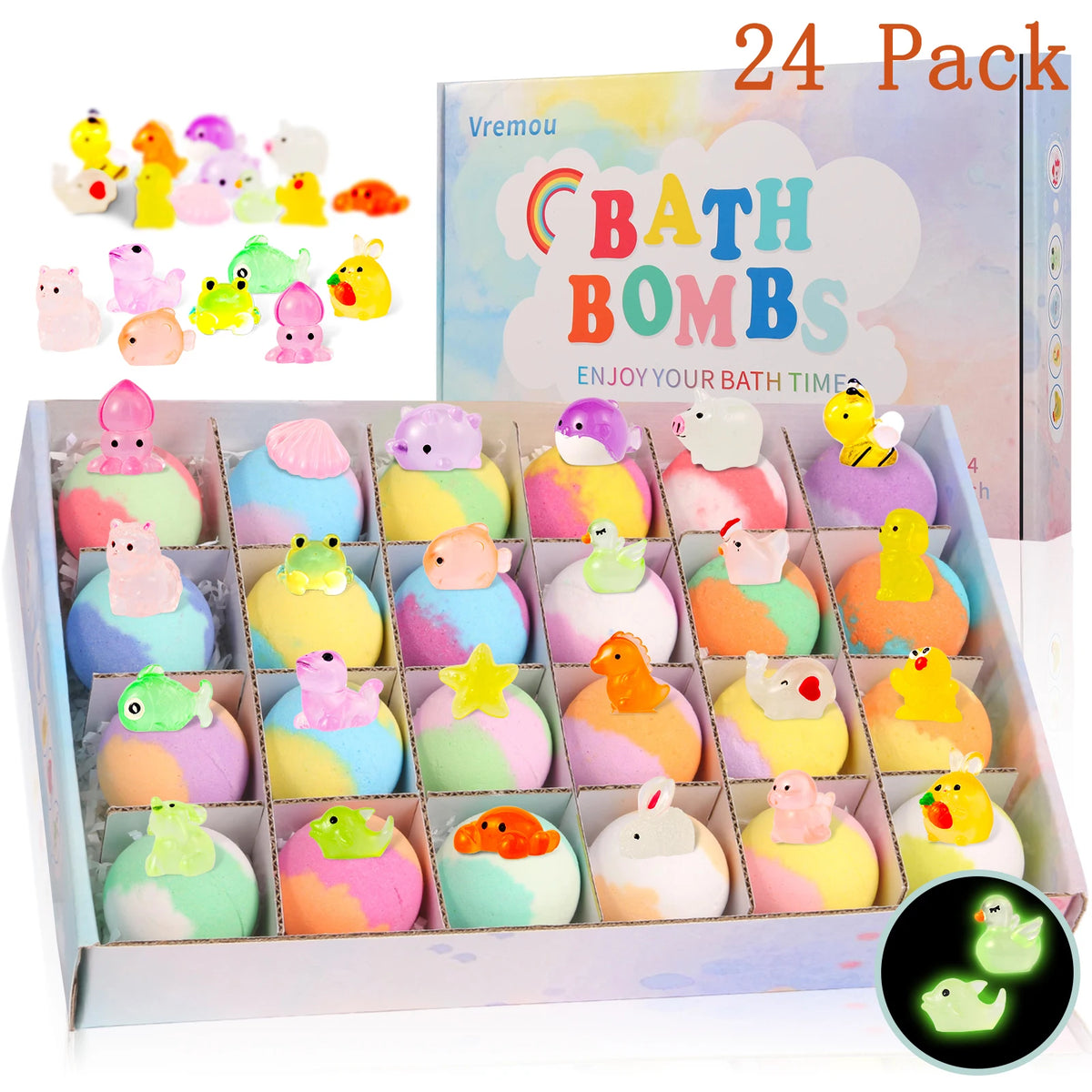 Kids Surprise Bath Bombs, 15 or 24 Pack
