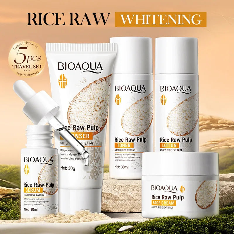 BIOAOUA Rice Skincare Set, 5 Pieces
