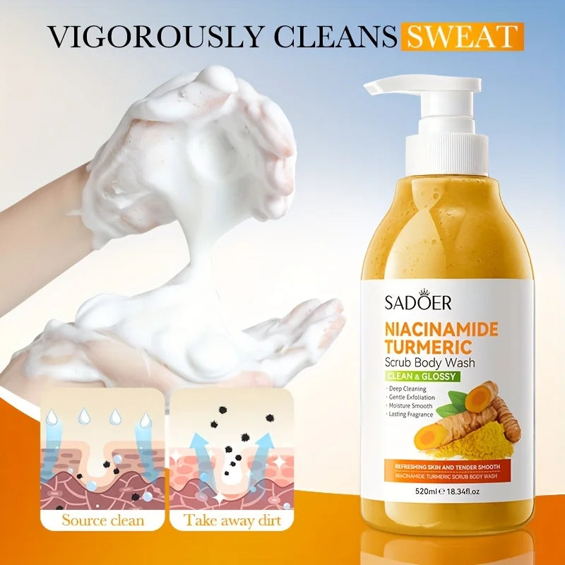 Niacinamide and Turmeric Scrub Shower Gel, 520ml