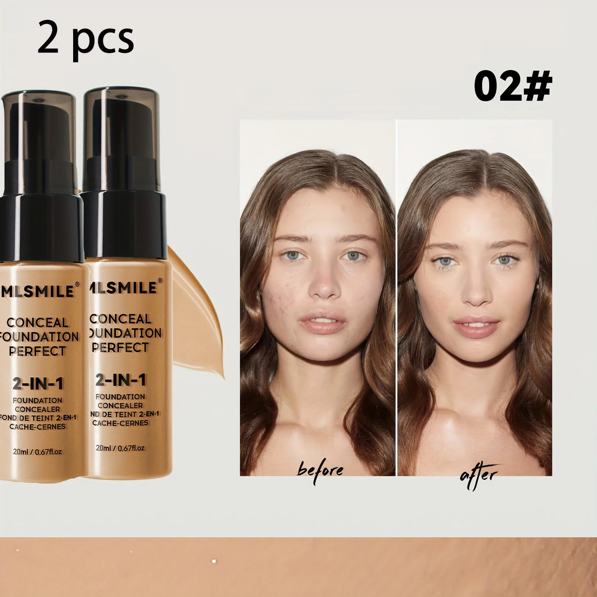2-in-1 Oil-Control Liquid Foundation and Concealer