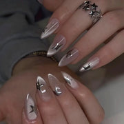 Romantic Y2K Star Press-On Nails, 24-Piece Almond Set
