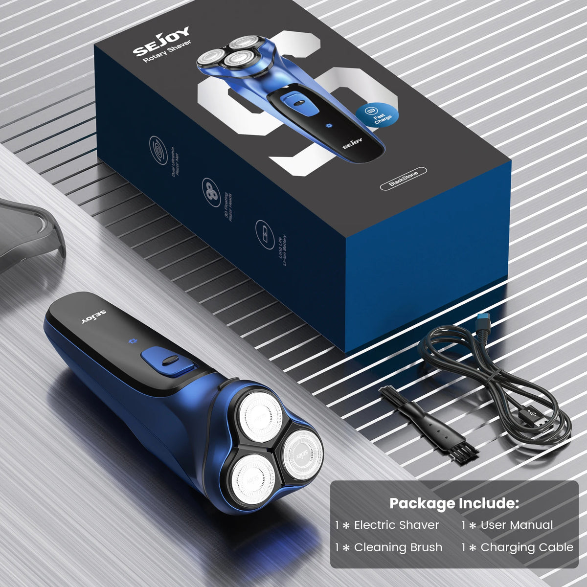 SEJOY BLASTO1 Rechargeable Electric Shaver with Floating Heads