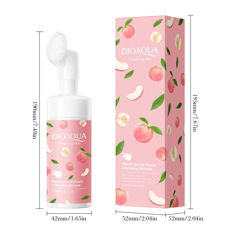 BIOAQUA Peach Facial Cleansing Mousse with Brush