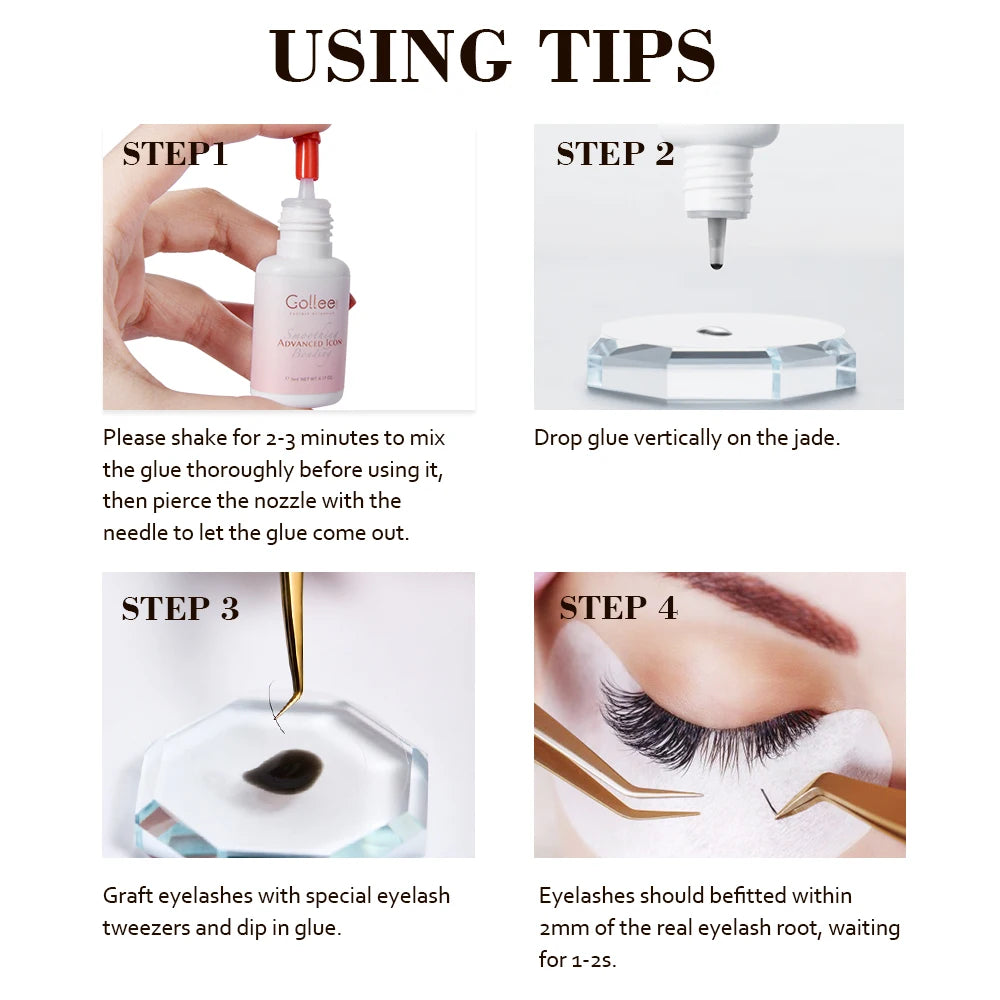 Gollee Eyelash Extension Adhesive, Fast-Drying