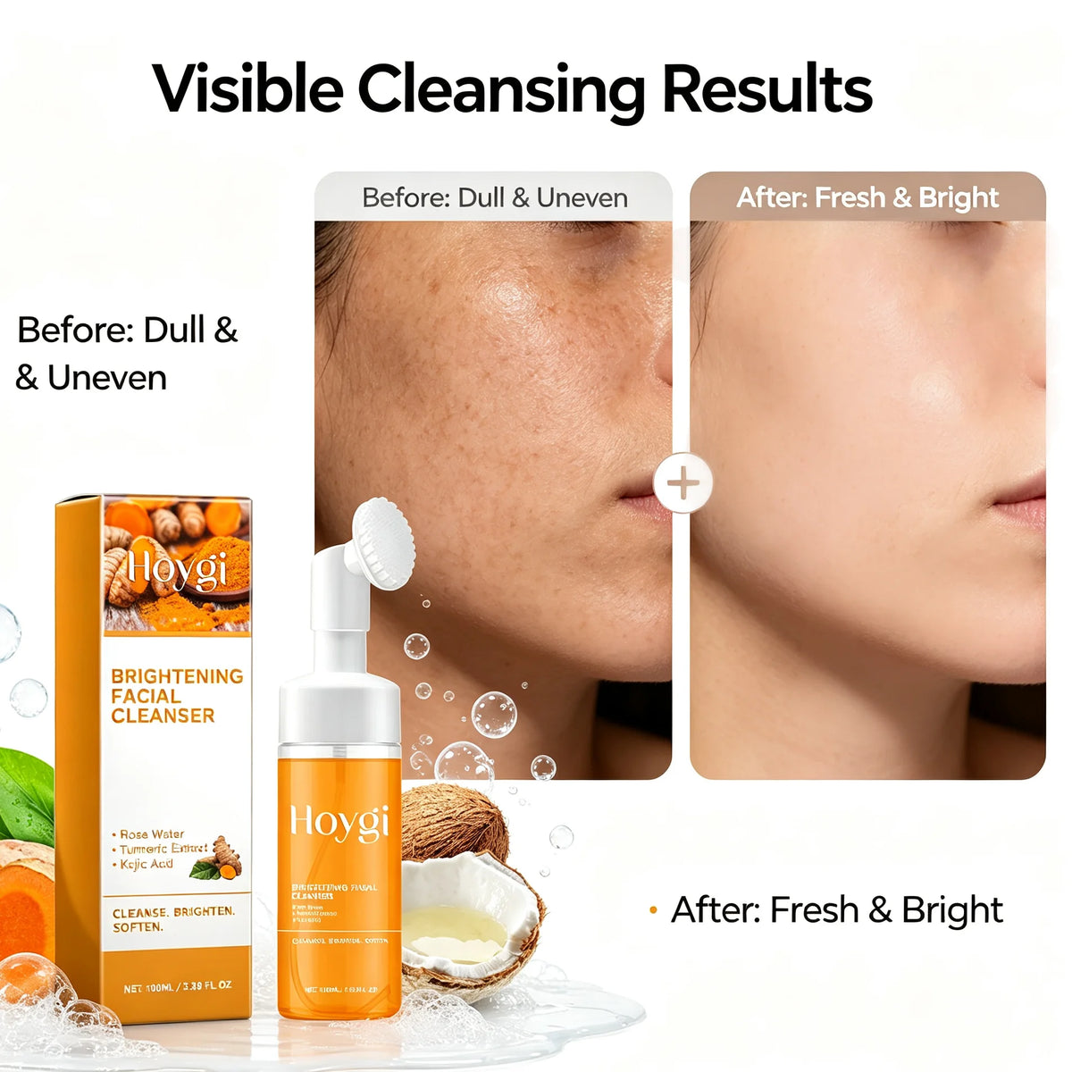 HOYGI 2-in-1 Turmeric Facial Cleanser