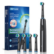 Rechargeable Rotary Electric Toothbrush with Timer and Multiple Modes