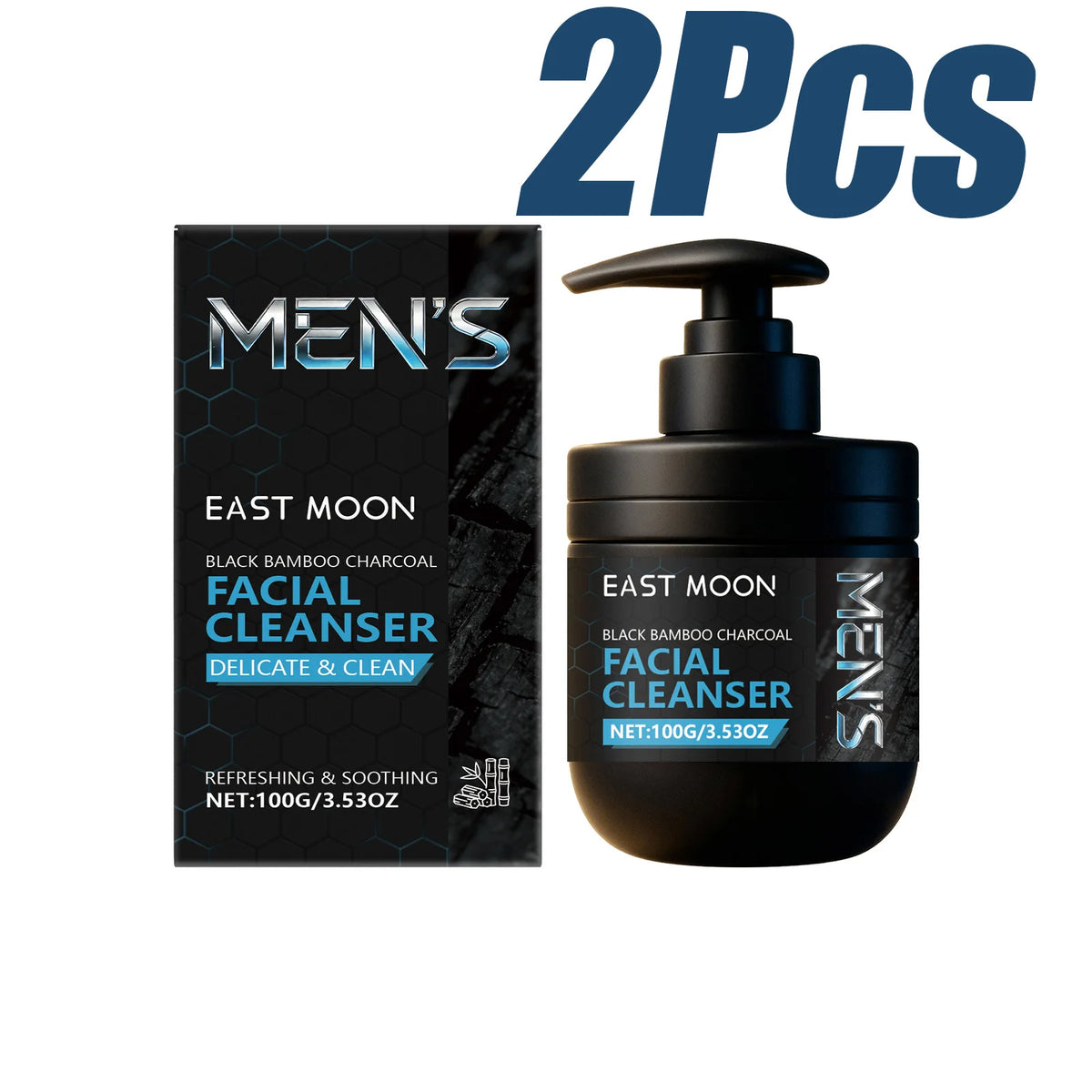 East Moon Charcoal Men's Facial Cleanser, 100 g