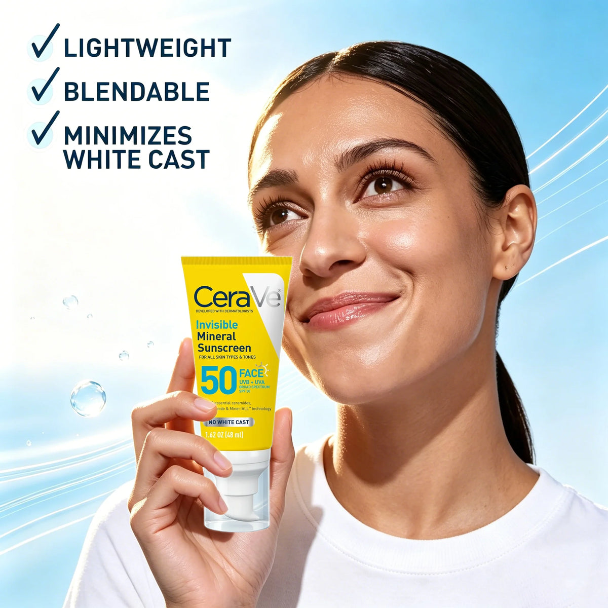 CeraVe Invisible Mineral Sunscreen SPF 50, 1.62 oz
