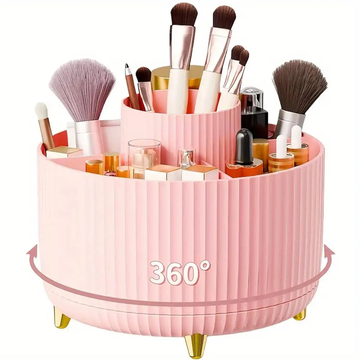 360° Rotating Makeup Organizer, 5 Compartments