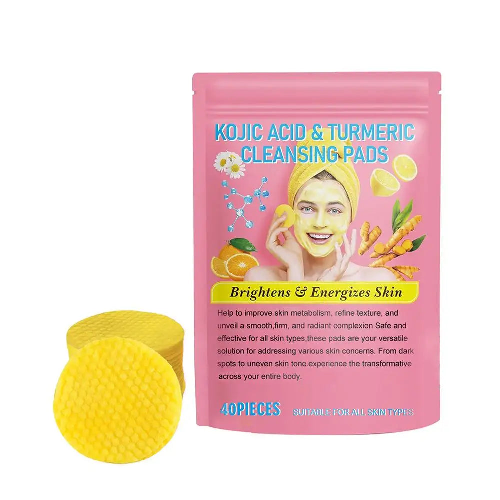 Turmeric and Kojic Acid Cleansing Pads, 40 or 50 Pieces