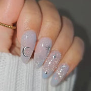 Romantic Y2K Star Press-On Nails, 24-Piece Almond Set