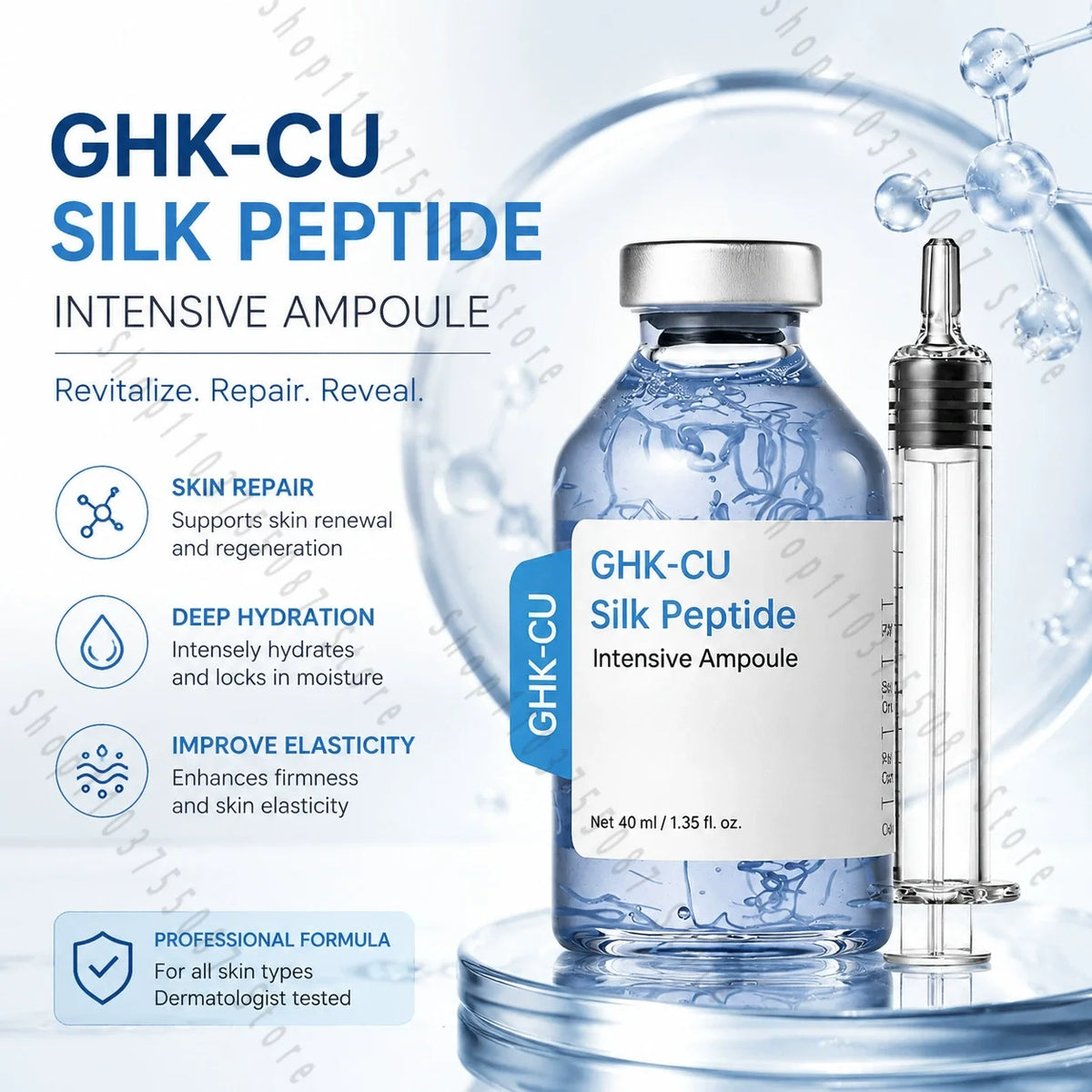 GHK-Cu Silk Peptide Facial Serum, 40ml