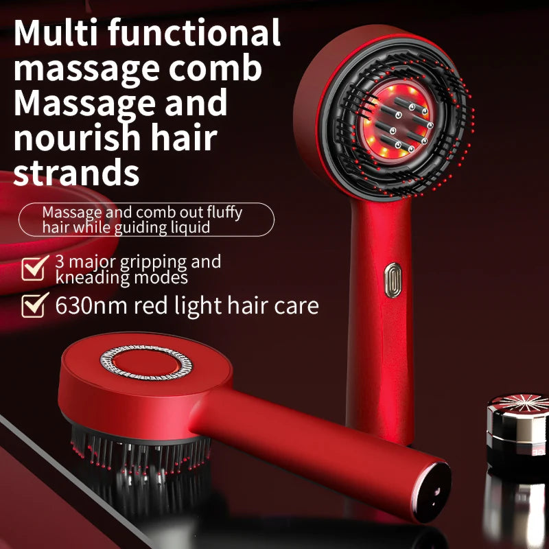 Electric Vibration Scalp Massage Comb with Red Light