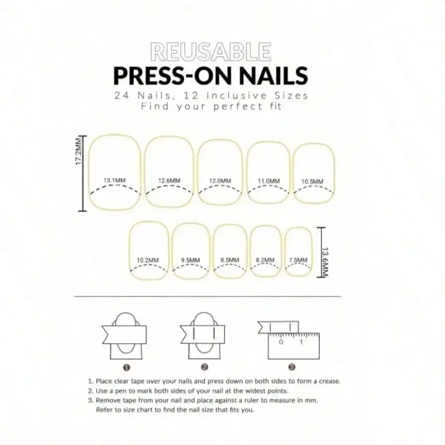 Cool-Tone Green Cat Eye Press-On Nails, 24-Piece Set