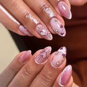 Metallic Cat Eye French Press-On Nails, 24-Piece Set