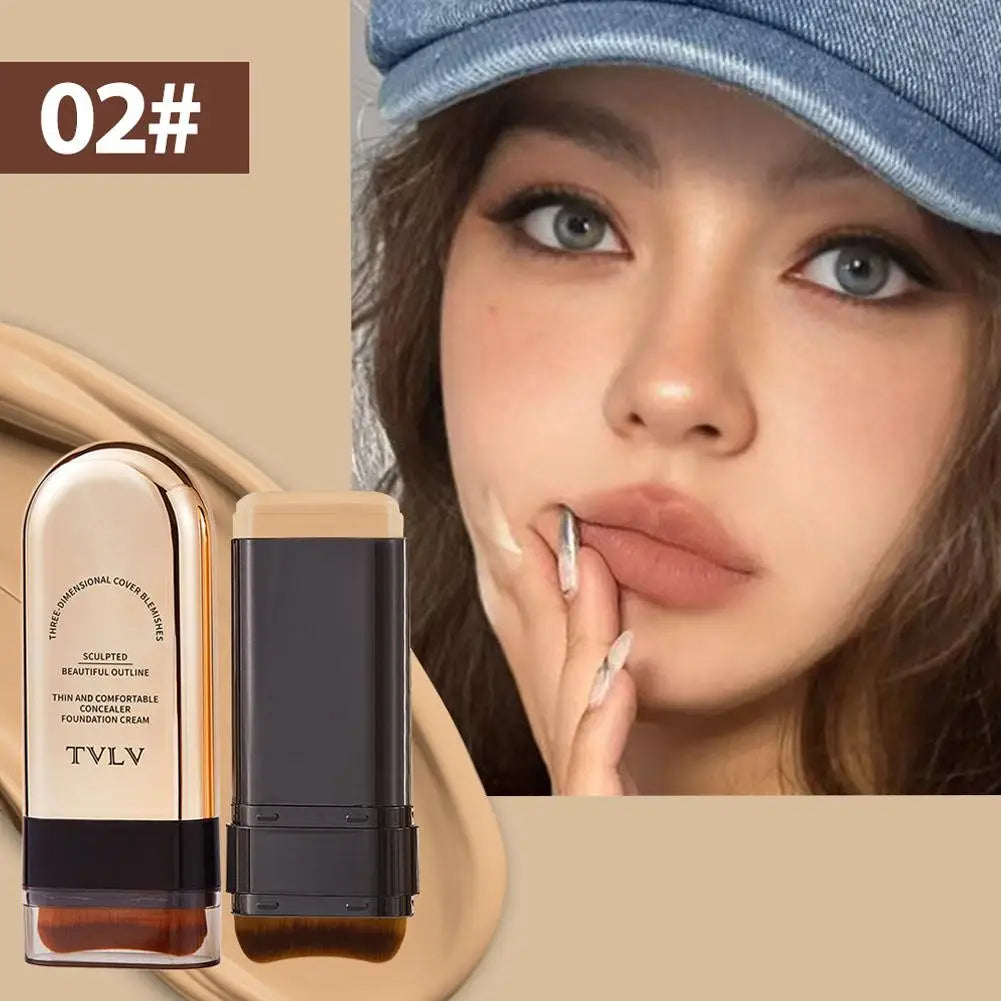 Waterproof Concealer Foundation Stick with Brush