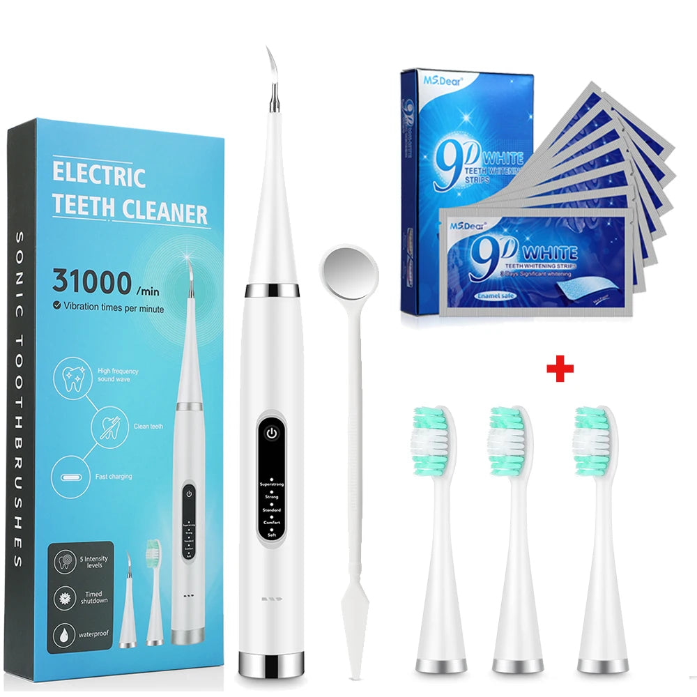 Electric Dental Scaler and Teeth Whitening Strip Set