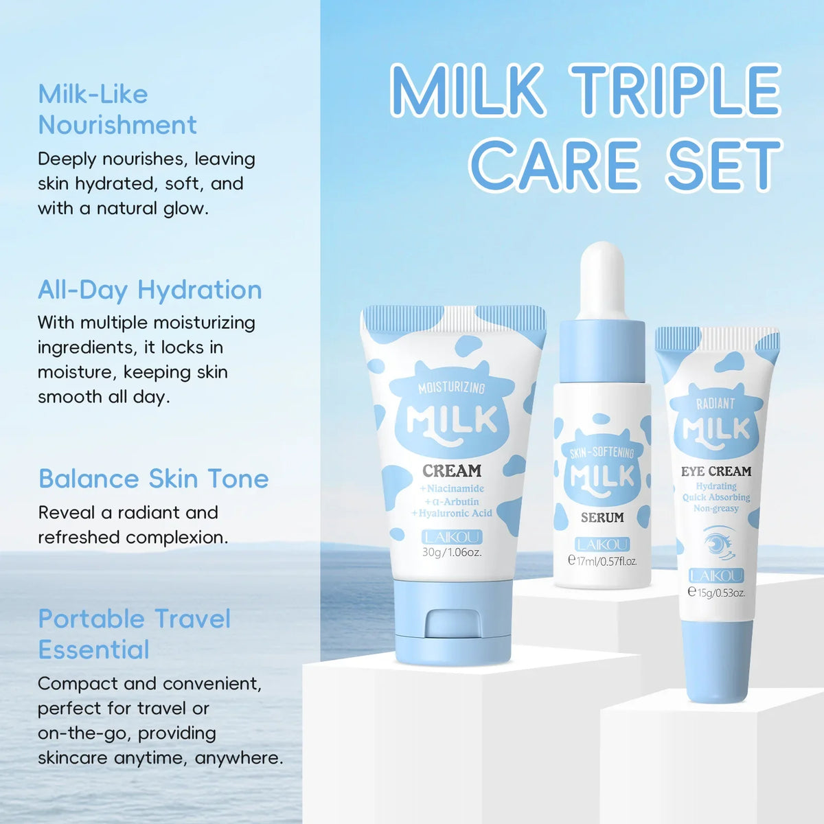 LAIKOU Milk Hydrating Skincare Trio
