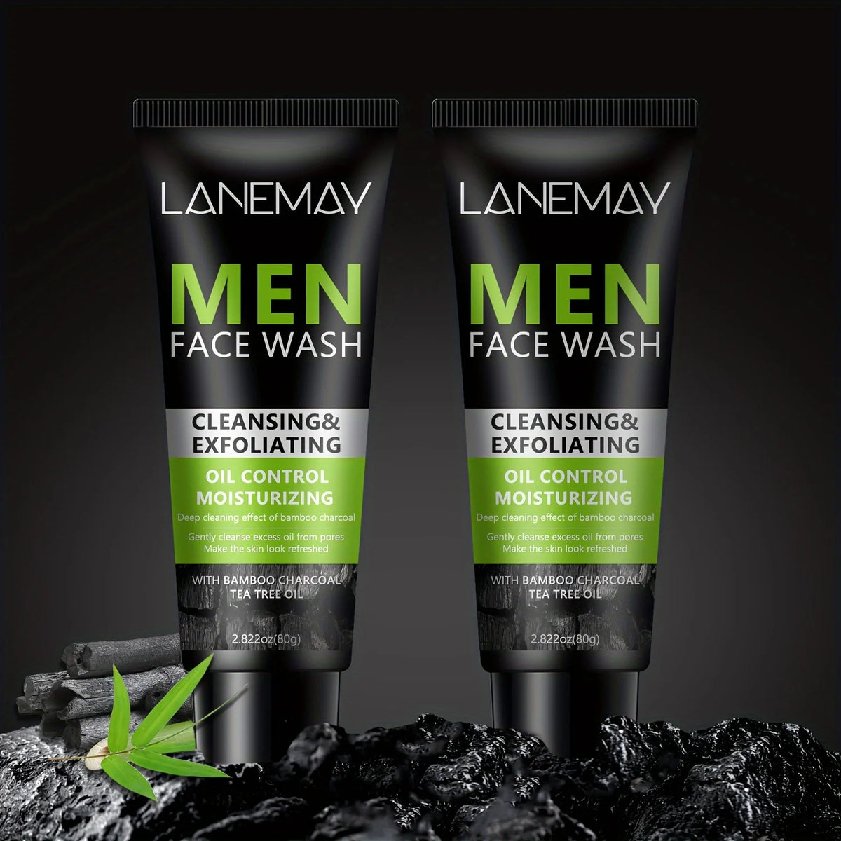 Men's Bamboo Charcoal and Volcanic Mud Face Wash, 80 g