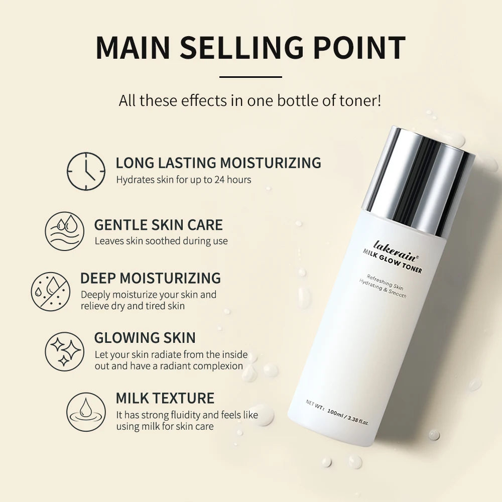 Lakerain Milk Glow Facial Toner, 100 ml