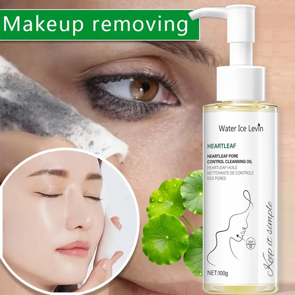Water Ice Levin Heartleaf Pore Control Cleansing Oil, 100 g