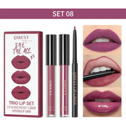 QIBEST 3-Piece Liquid Lip and Lip Liner Set