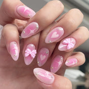 Pink Gradient Almond Press-On Nails